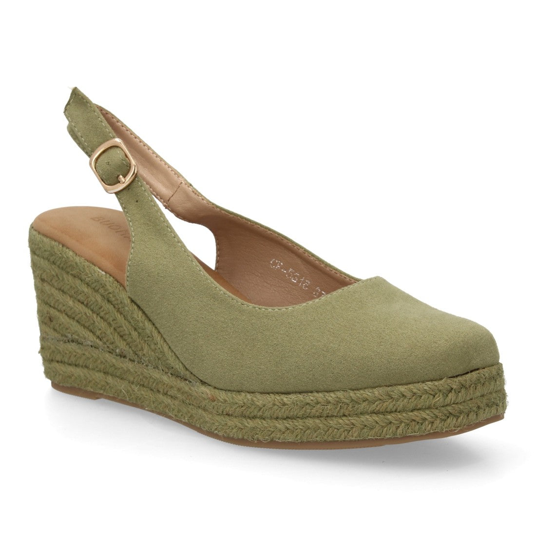 alpargata cuña verde punta cerrada mujer