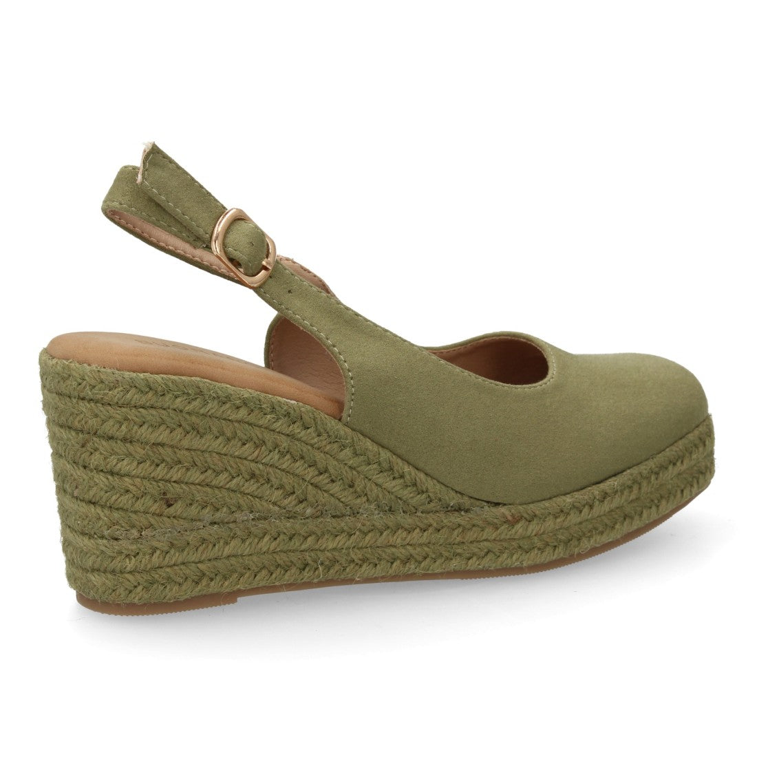 alpargata cuña verde punta cerrada mujer