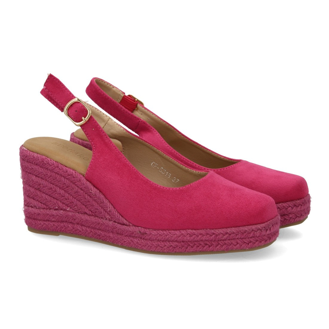 alpargata cuña rosa punta cerrada mujer