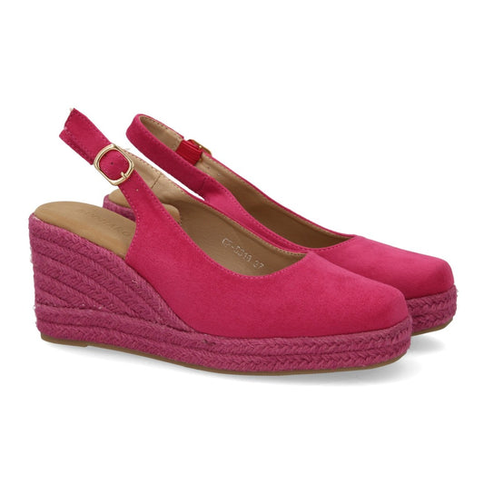 alpargata cuña rosa punta cerrada mujer