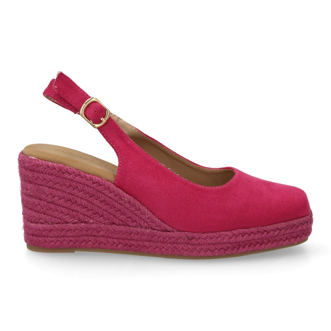 alpargata cuña rosa punta cerrada mujer