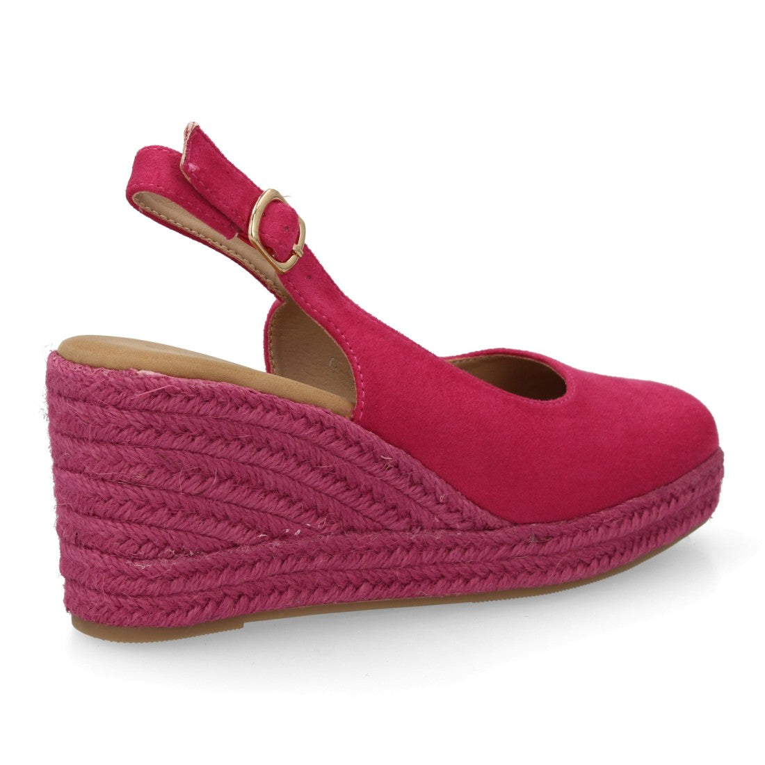alpargata cuña rosa punta cerrada mujer