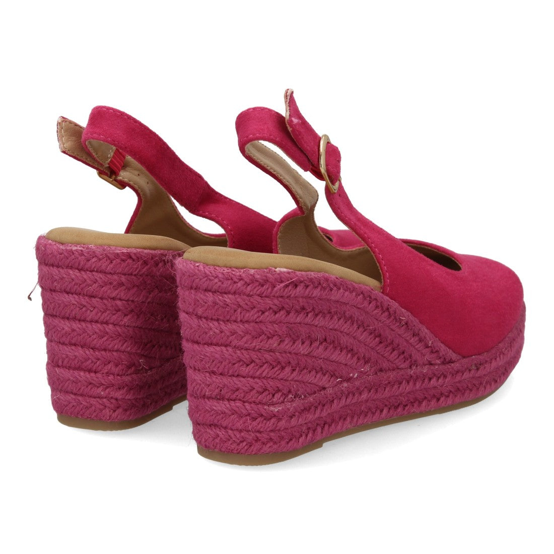 alpargata cuña rosa punta cerrada mujer