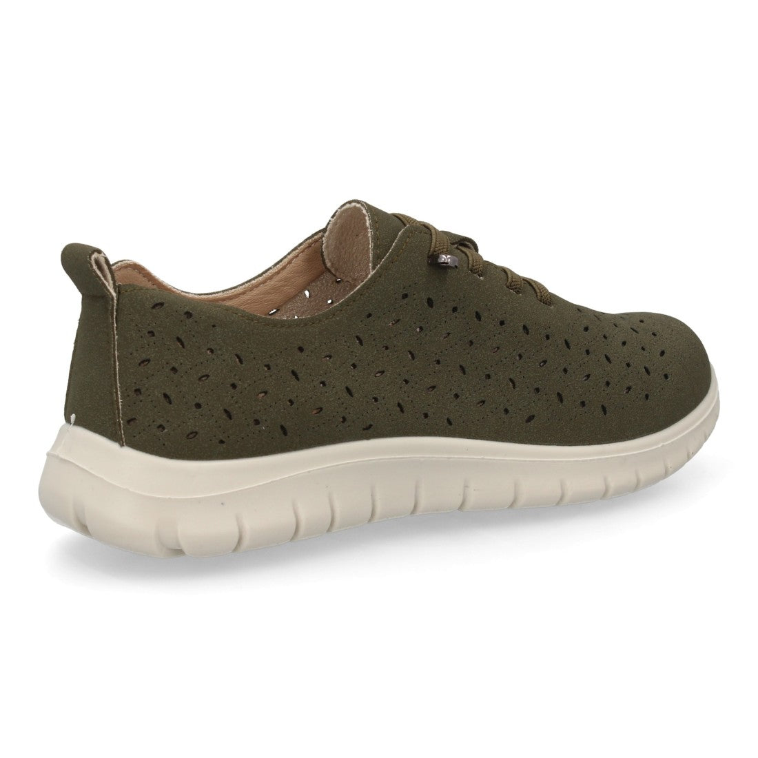 Zapatilla casual mujer verde calada estilo deportivo