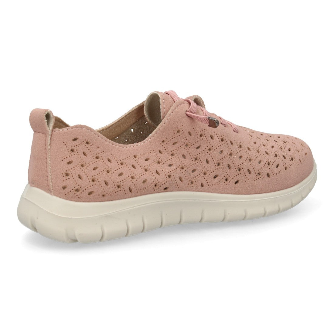 Zapatilla casual mujer rosa calada cuña cómoda
