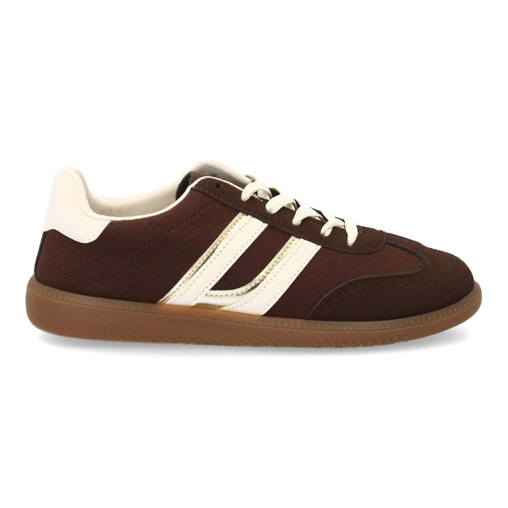 Zapatillas Deportivas Estilizadas Con Plataforma Ligera Y Cordones Para Mujer Color Marron en vista principal para mujer