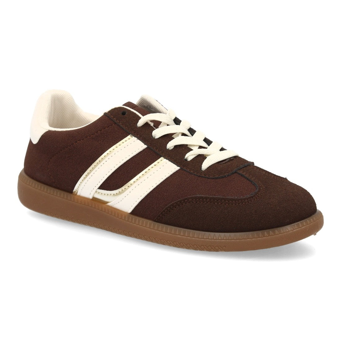 Zapatillas Deportivas Estilizadas Con Plataforma Ligera Y Cordones Para Mujer Color Marron en vista principal para mujer