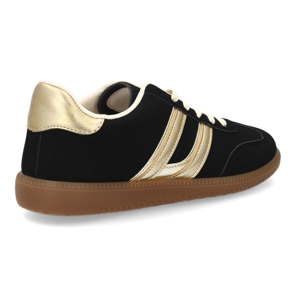 Zapatillas Deportivas Estilizadas Con Plataforma Ligera Y Cordones Para Mujer Color Negro en vista principal para mujer