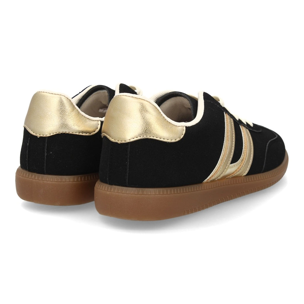 Zapatillas Deportivas Estilizadas Con Plataforma Ligera Y Cordones Para Mujer Color Negro en vista principal para mujer