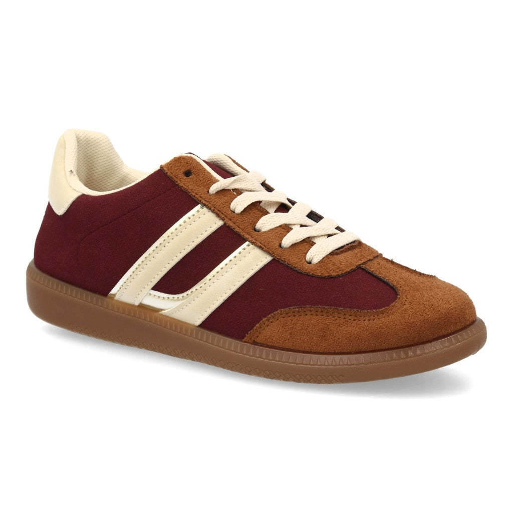 Zapatillas Deportivas Estilizadas Con Plataforma Ligera Y Cordones Para Mujer Color Burdeos en vista principal para mujer
