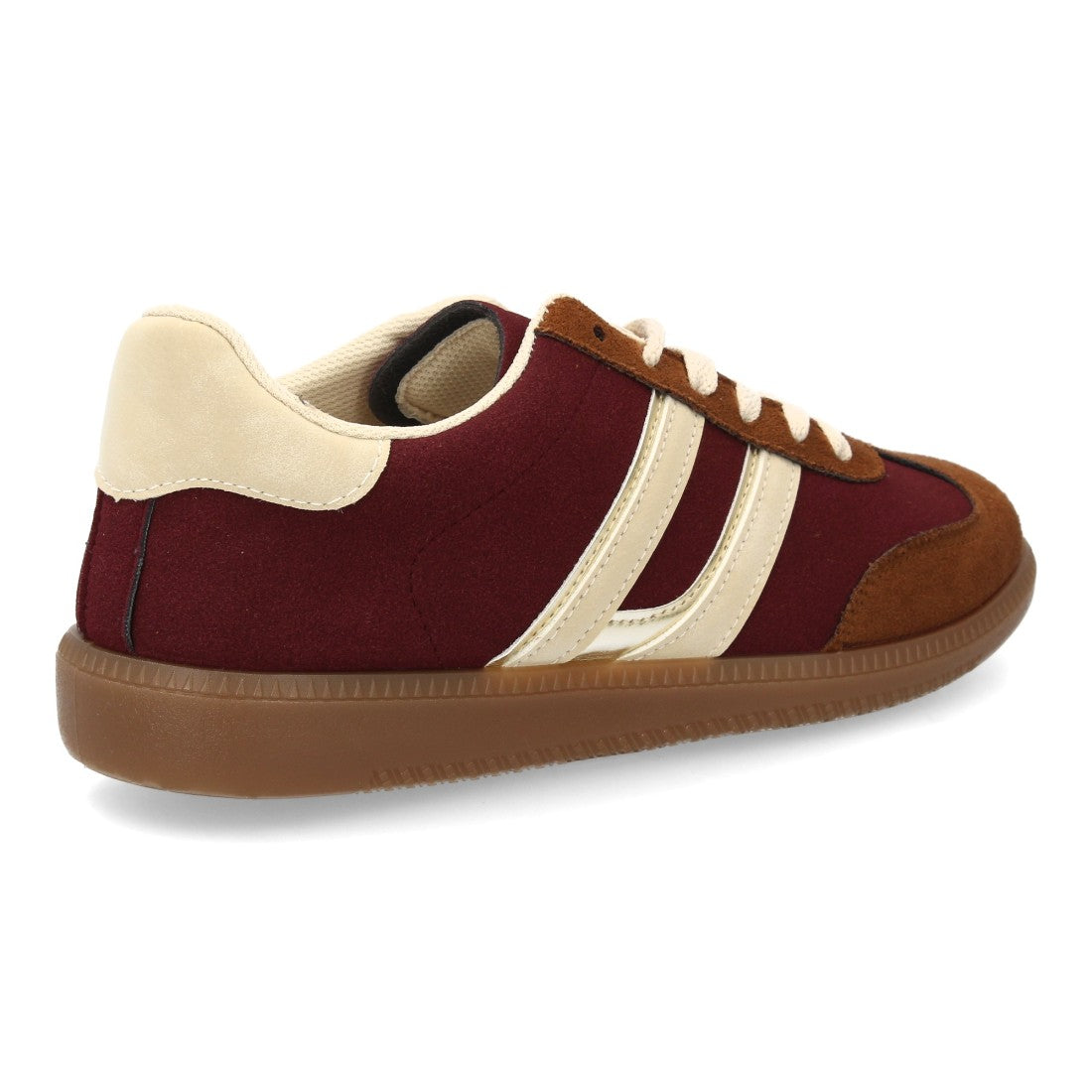Zapatillas Deportivas Estilizadas Con Plataforma Ligera Y Cordones Para Mujer Color Burdeos en vista principal para mujer
