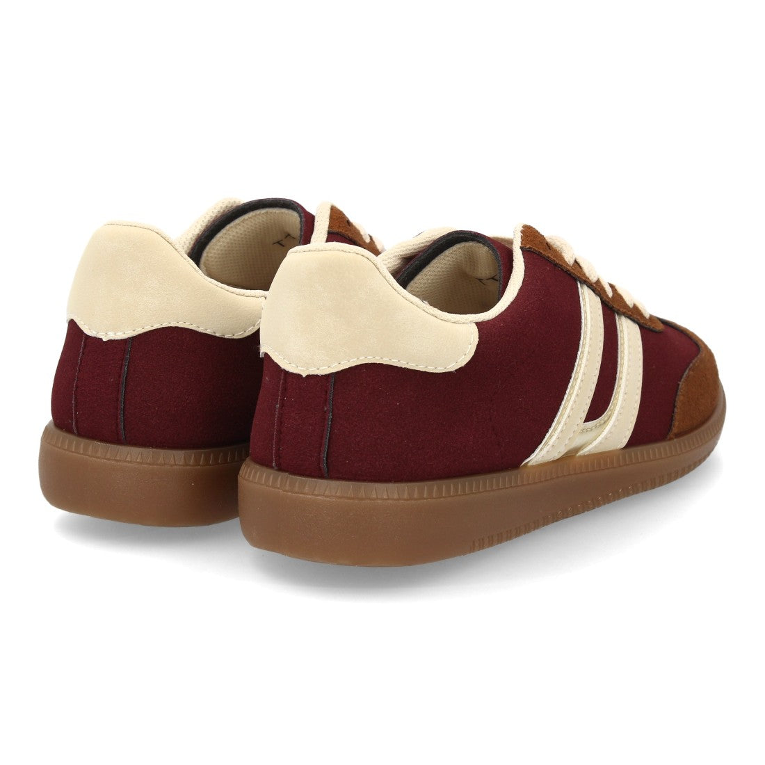 Zapatillas Deportivas Estilizadas Con Plataforma Ligera Y Cordones Para Mujer Color Burdeos en vista principal para mujer