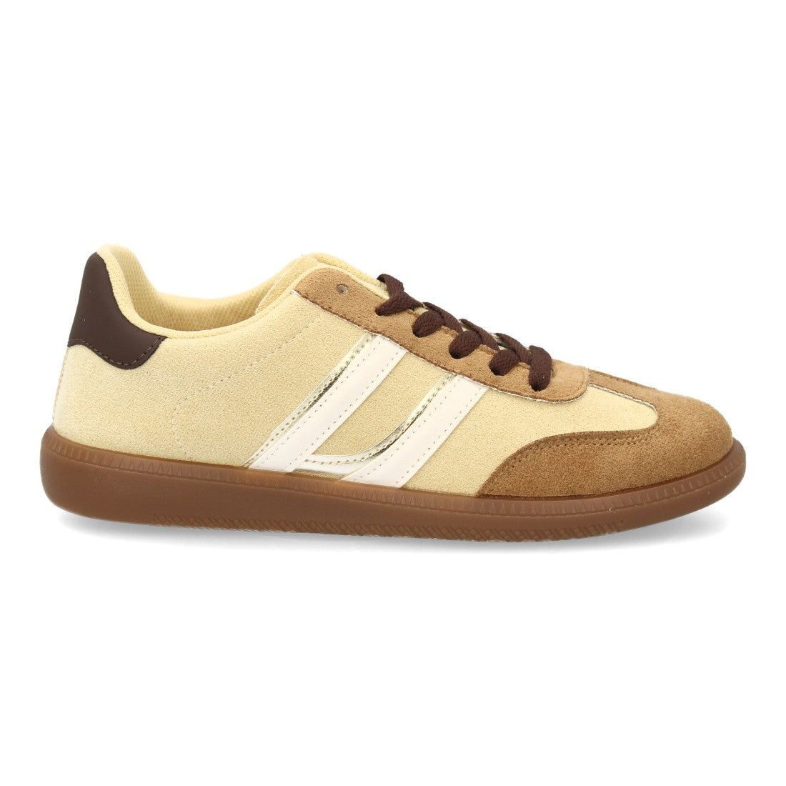 Zapatillas Deportivas Estilizadas Con Plataforma Ligera Y Cordones Para Mujer Color Amarillo en vista principal para mujer