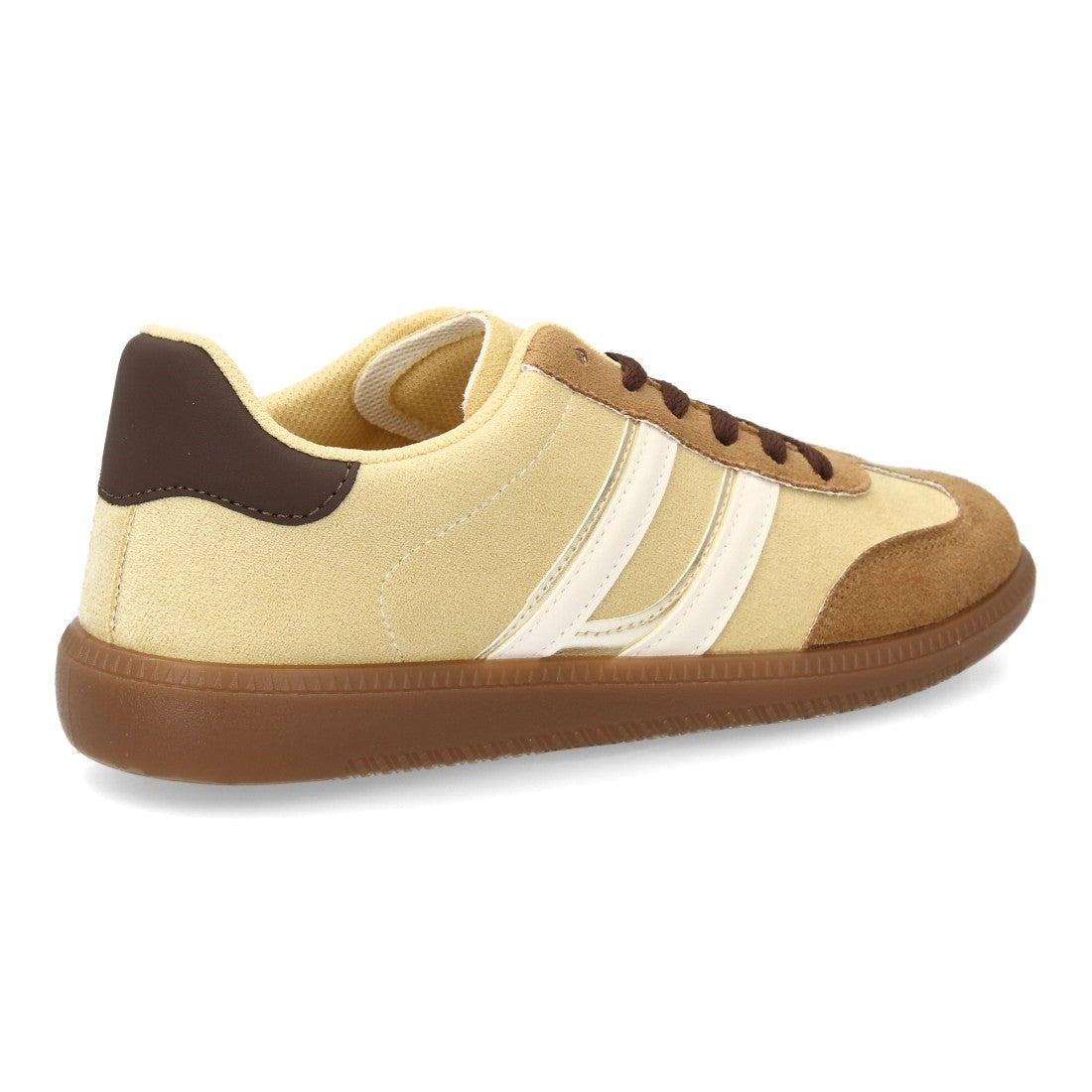 Zapatillas Deportivas Estilizadas Con Plataforma Ligera Y Cordones Para Mujer Color Amarillo en vista principal para mujer