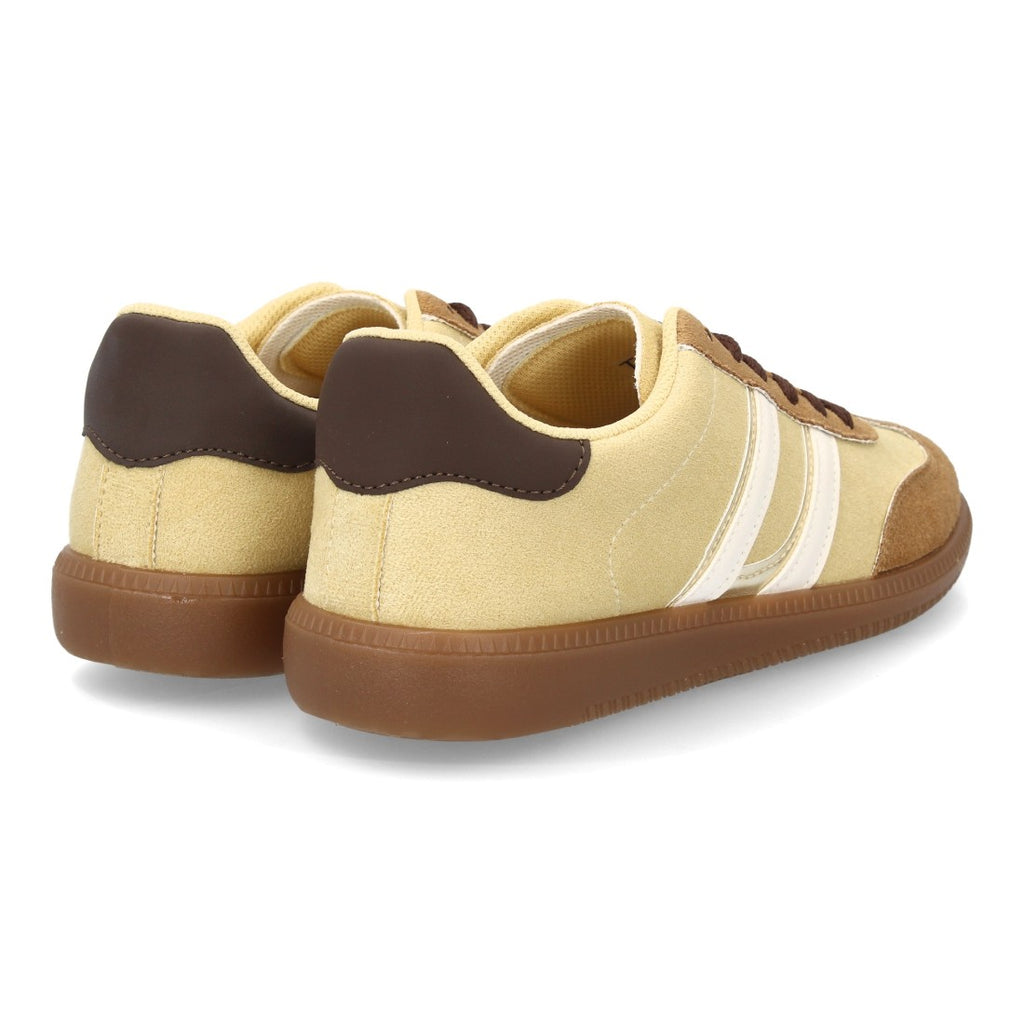 Zapatillas Deportivas Estilizadas Con Plataforma Ligera Y Cordones Para Mujer Color Amarillo en vista principal para mujer