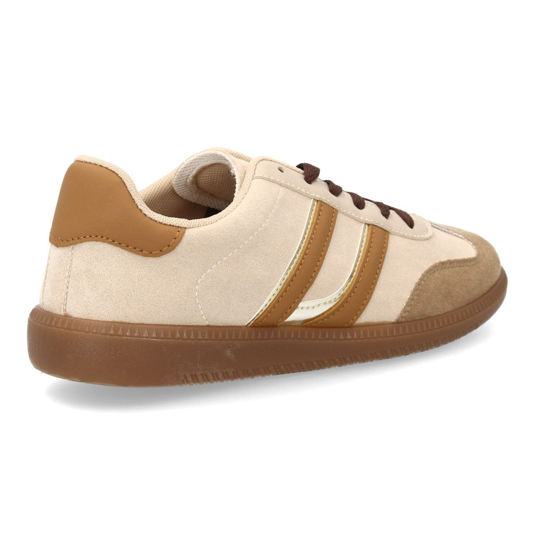 Zapatillas Deportivas Estilizadas Con Plataforma Ligera Y Cordones Para Mujer Color Beige en vista principal para mujer