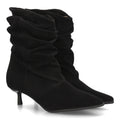 Botines Elegantes De Tacón Ancho Y Acabado Suave Para Mujer Color Negro en vista principal para mujer