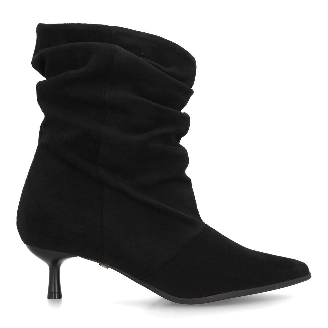 Botines Elegantes De Tacón Ancho Y Acabado Suave Para Mujer Color Negro en vista principal para mujer