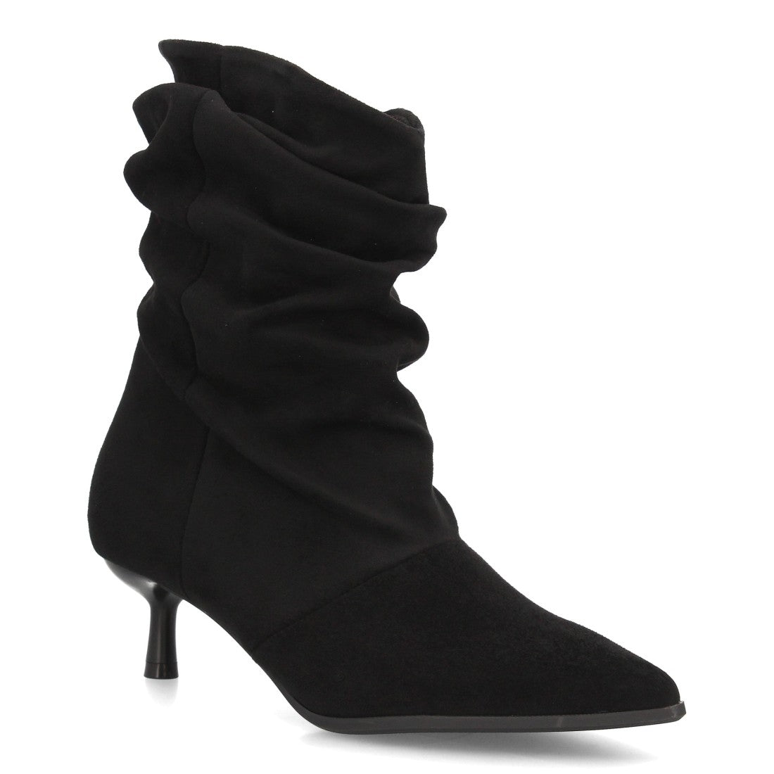 Botines Elegantes De Tacón Ancho Y Acabado Suave Para Mujer Color Negro en vista principal para mujer