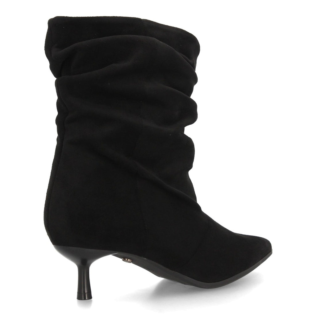 Botines Elegantes De Tacón Ancho Y Acabado Suave Para Mujer Color Negro en vista principal para mujer