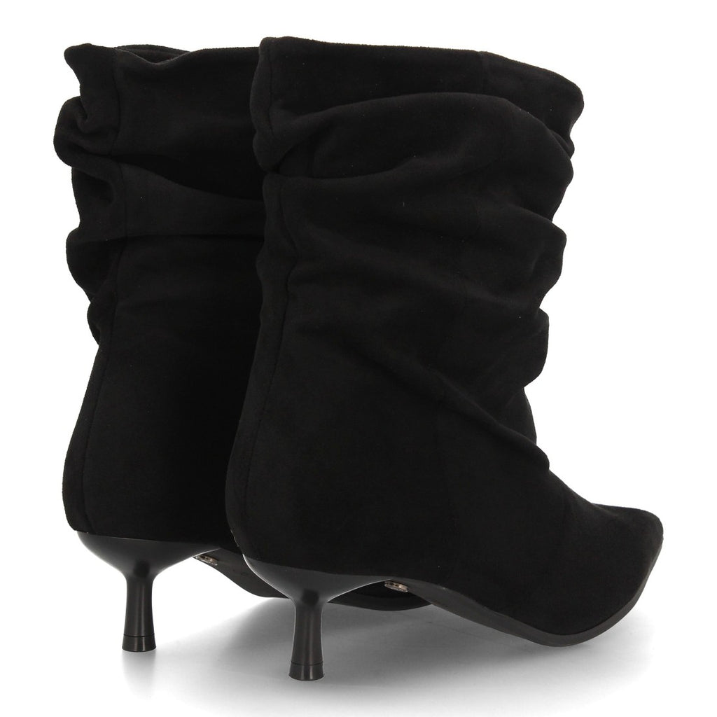 Botines Elegantes De Tacón Ancho Y Acabado Suave Para Mujer Color Negro en vista principal para mujer