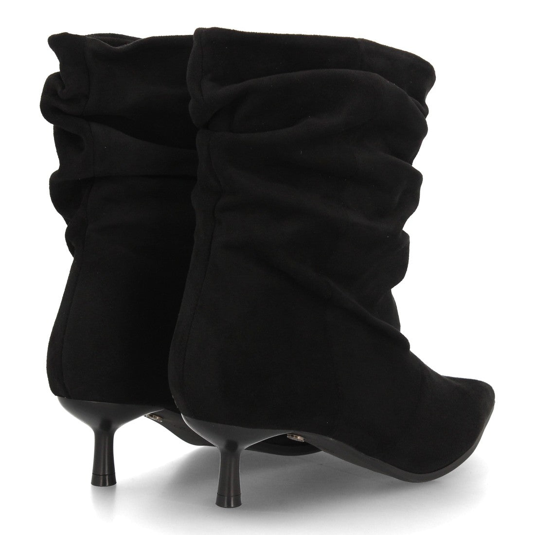 Botines Elegantes De Tacón Ancho Y Acabado Suave Para Mujer Color Negro en vista principal para mujer