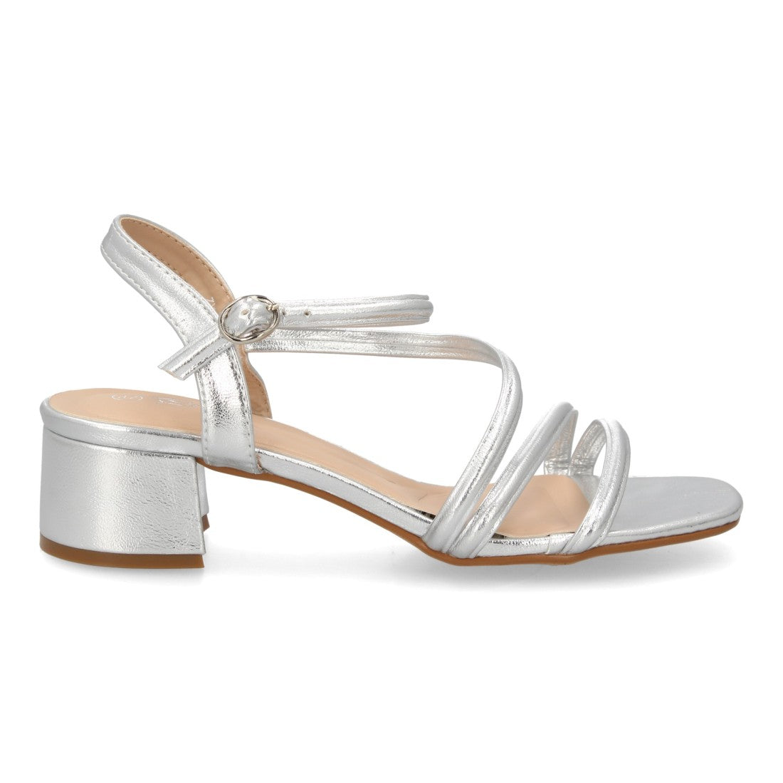 Sandalias de fiesta plata metalizada con finas tiras cruzadas y hebilla - Zapatos y calzado de tendencia