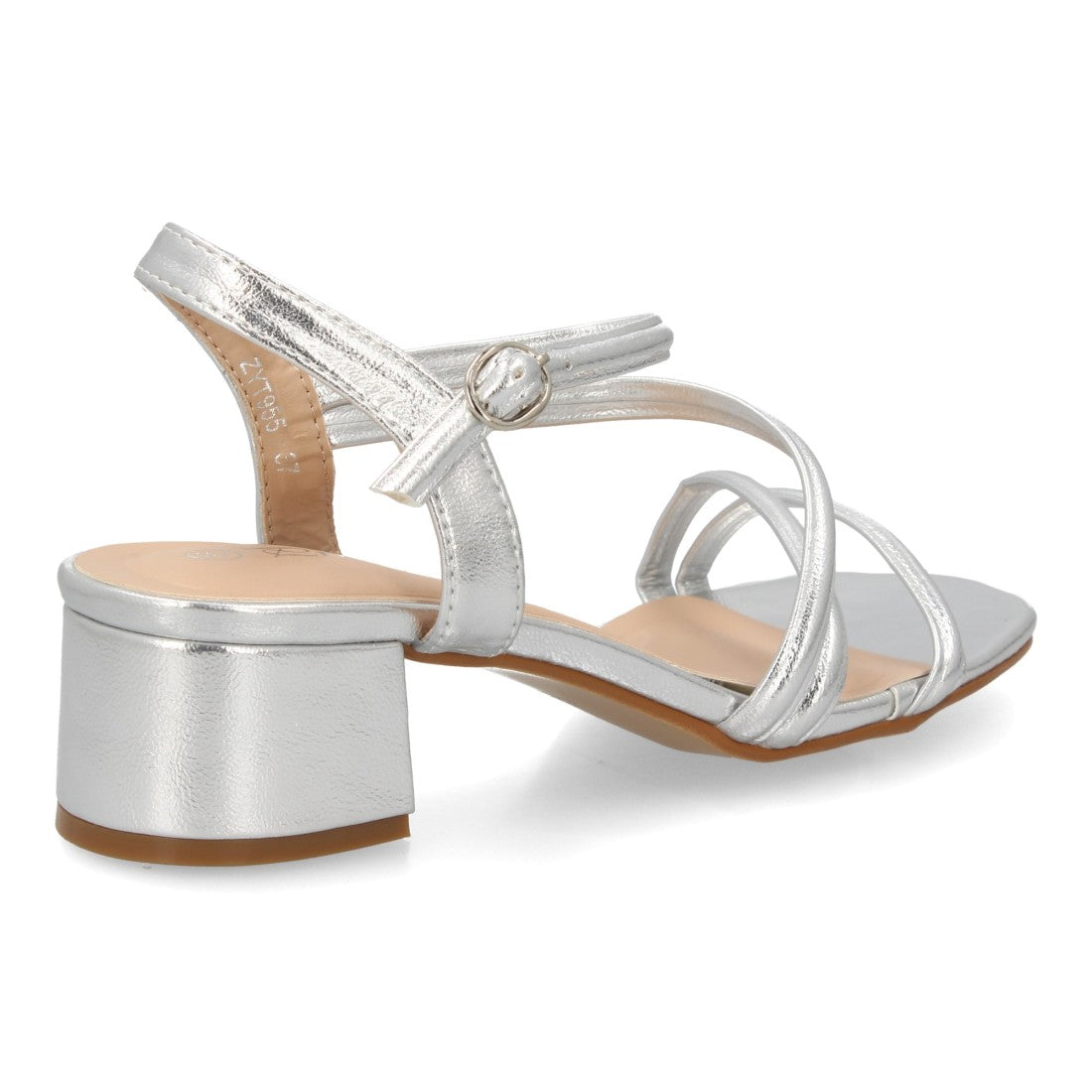 Sandalias de fiesta plata metalizada con finas tiras cruzadas y hebilla - Zapatos y calzado de tendencia