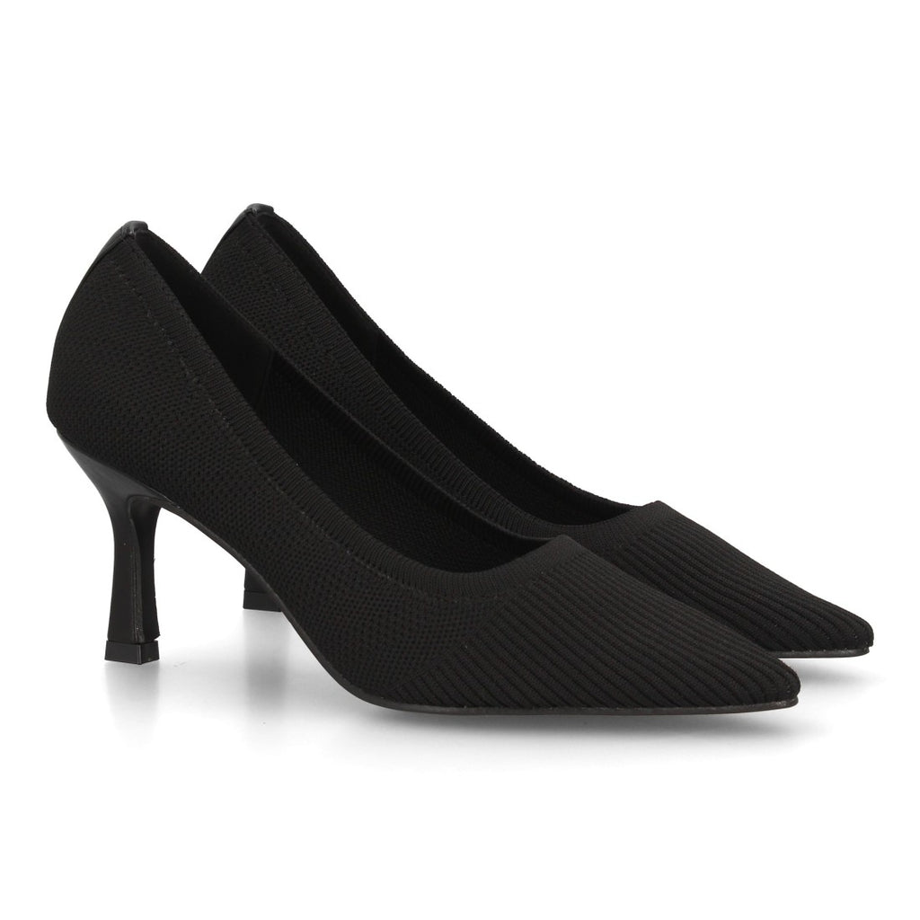 Zapatos De Salón Con Tacón Fino, Punta Afilada Y Adorno Metálico Con Suela De Gel Color Negro en vista principal para mujer