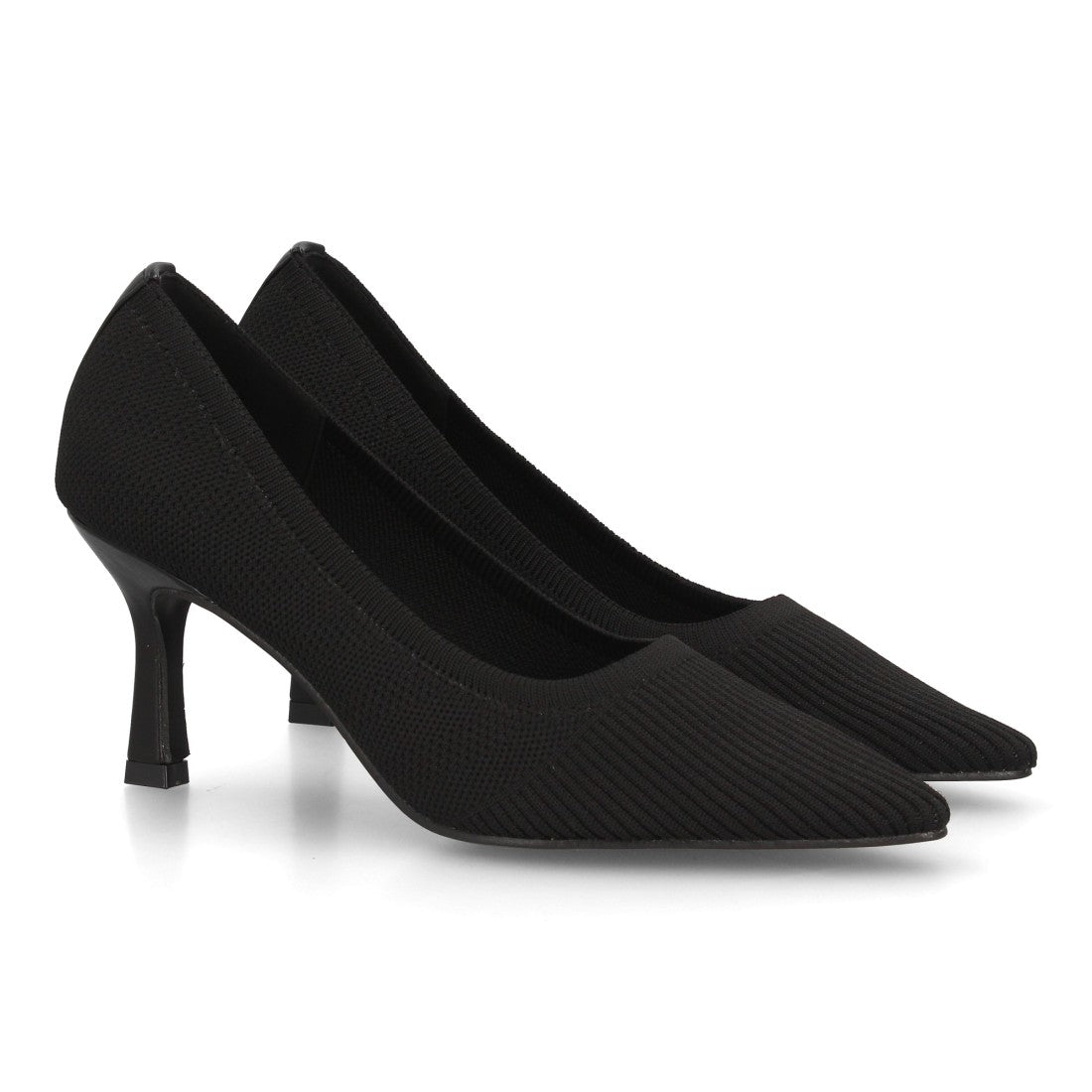 Zapatos De Salón Con Tacón Fino, Punta Afilada Y Adorno Metálico Con Suela De Gel Color Negro en vista principal para mujer
