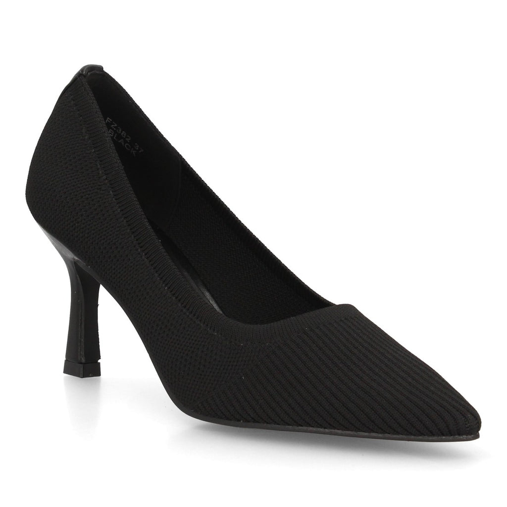 Zapatos De Salón Con Tacón Fino, Punta Afilada Y Adorno Metálico Con Suela De Gel Color Negro en vista principal para mujer