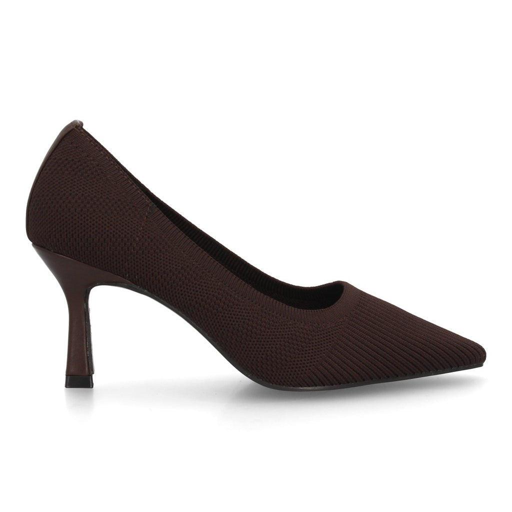 Zapatos De Salón Con Tacón Fino, Punta Afilada Y Adorno Metálico Con Suela De Gel Color Marron en vista principal para mujer