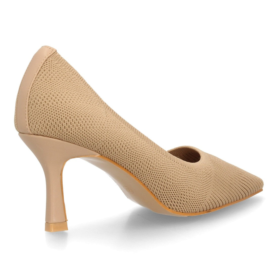 Zapatos De Salón Con Tacón Fino, Punta Afilada Y Adorno Metálico Con Suela De Gel Color Kaki en vista principal para mujer