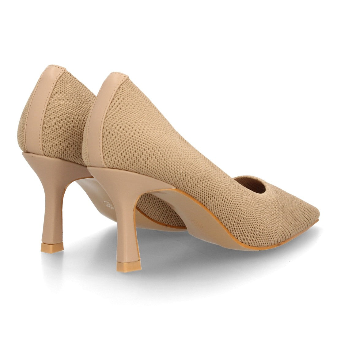 Zapatos De Salón Con Tacón Fino, Punta Afilada Y Adorno Metálico Con Suela De Gel Color Kaki en vista principal para mujer