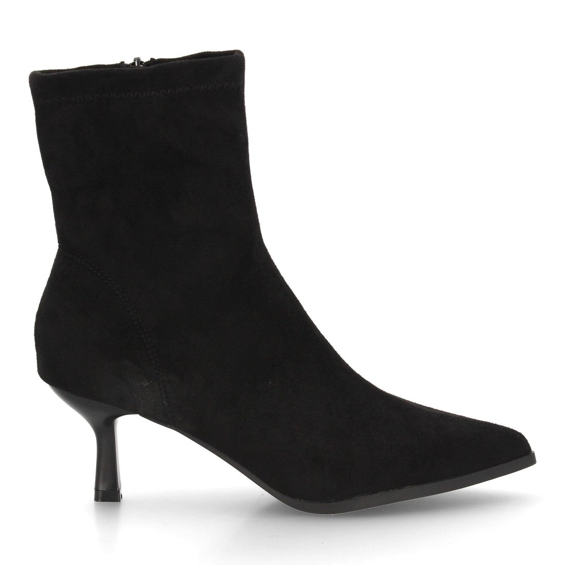 Botines negros elegantes para mujer con tacón fino y punta afilada