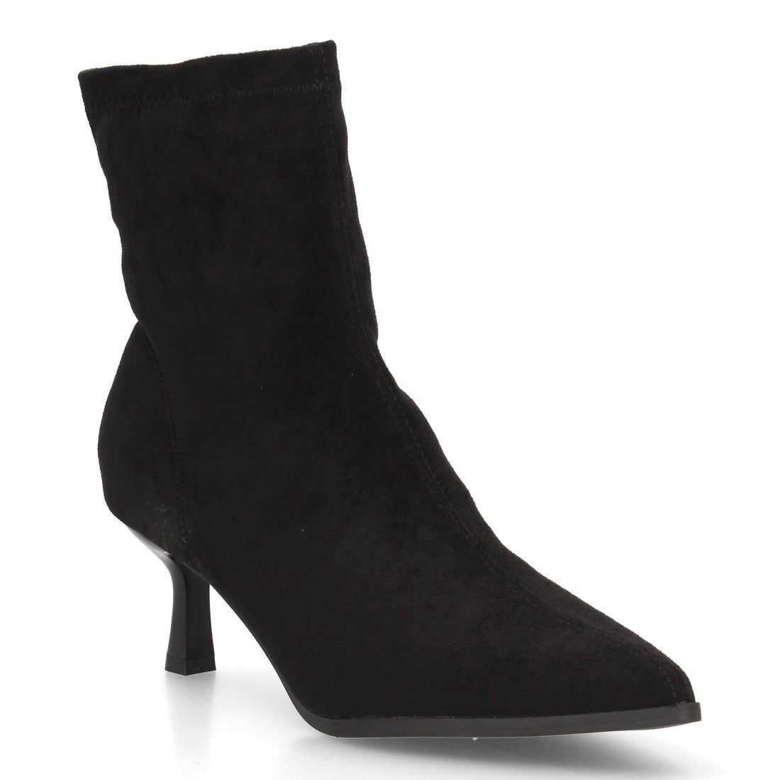 Botines negros elegantes para mujer con tacón fino y punta afilada