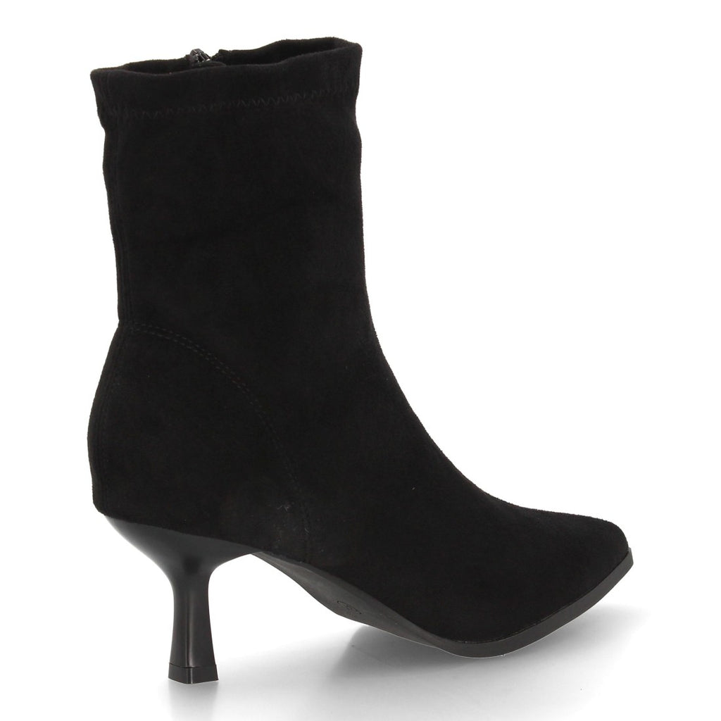 Botines negros elegantes para mujer con tacón fino y punta afilada