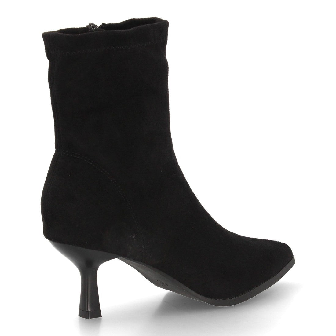 Botines negros elegantes para mujer con tacón fino y punta afilada