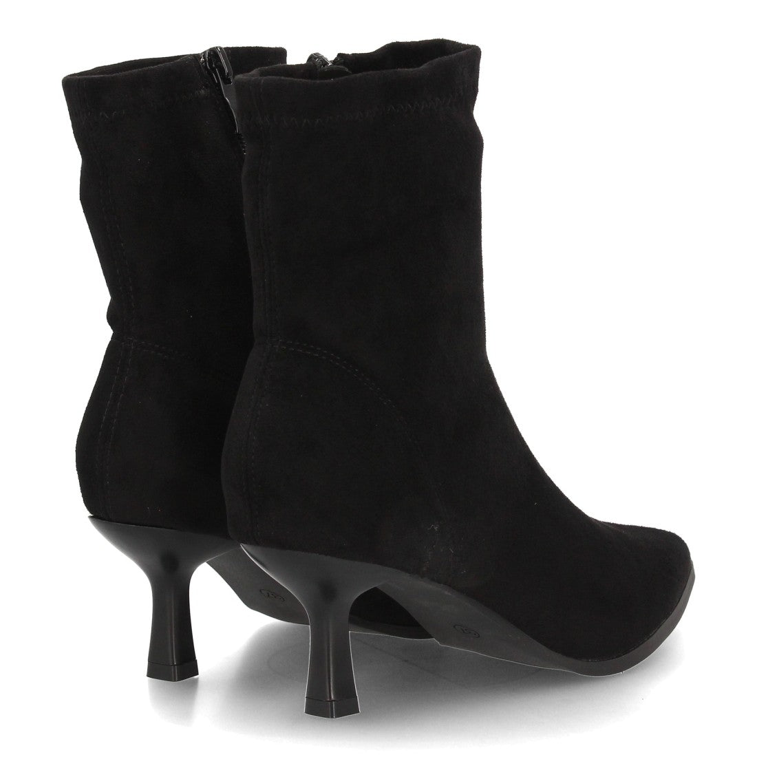 Botines negros elegantes para mujer con tacón fino y punta afilada