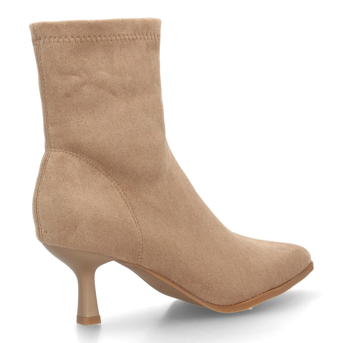 Botín elegante kaki para mujer con punta fina y tacón fino