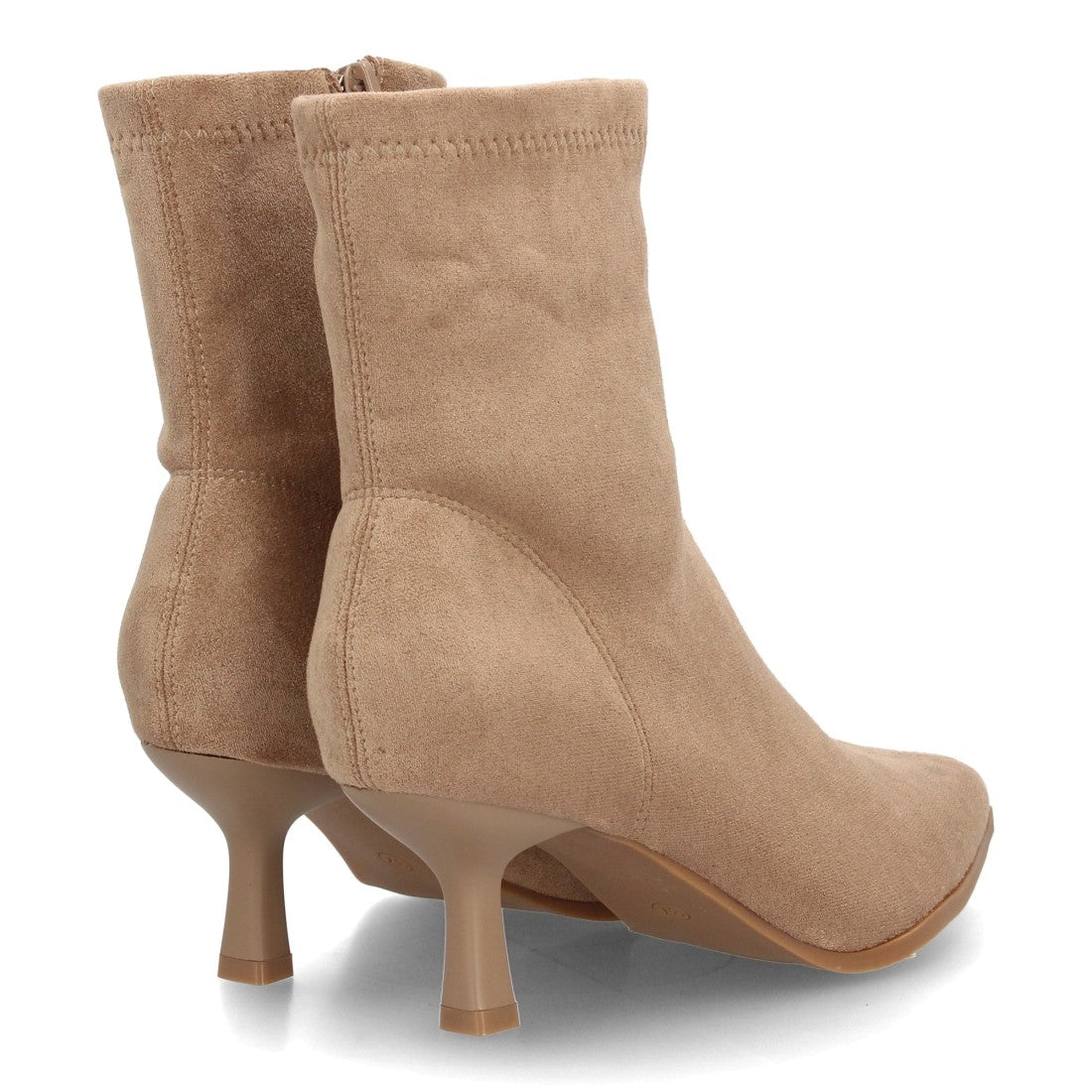 Botín elegante kaki para mujer con punta fina y tacón fino