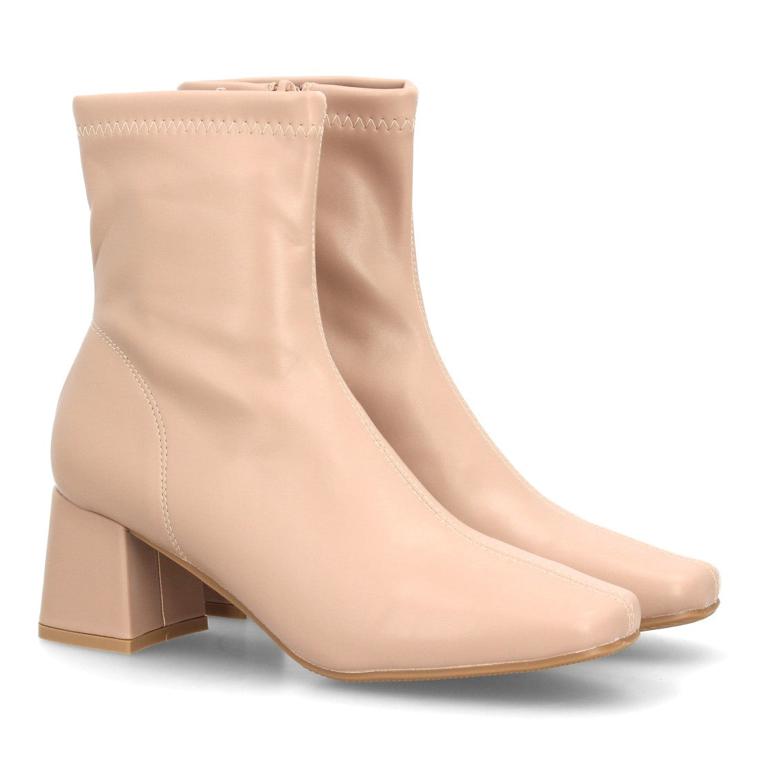 Zapatos De Salón Con Tacón Fino, Punta Afilada Y Adorno Metálico Con Suela De Gel Color Kaki en vista principal para mujer