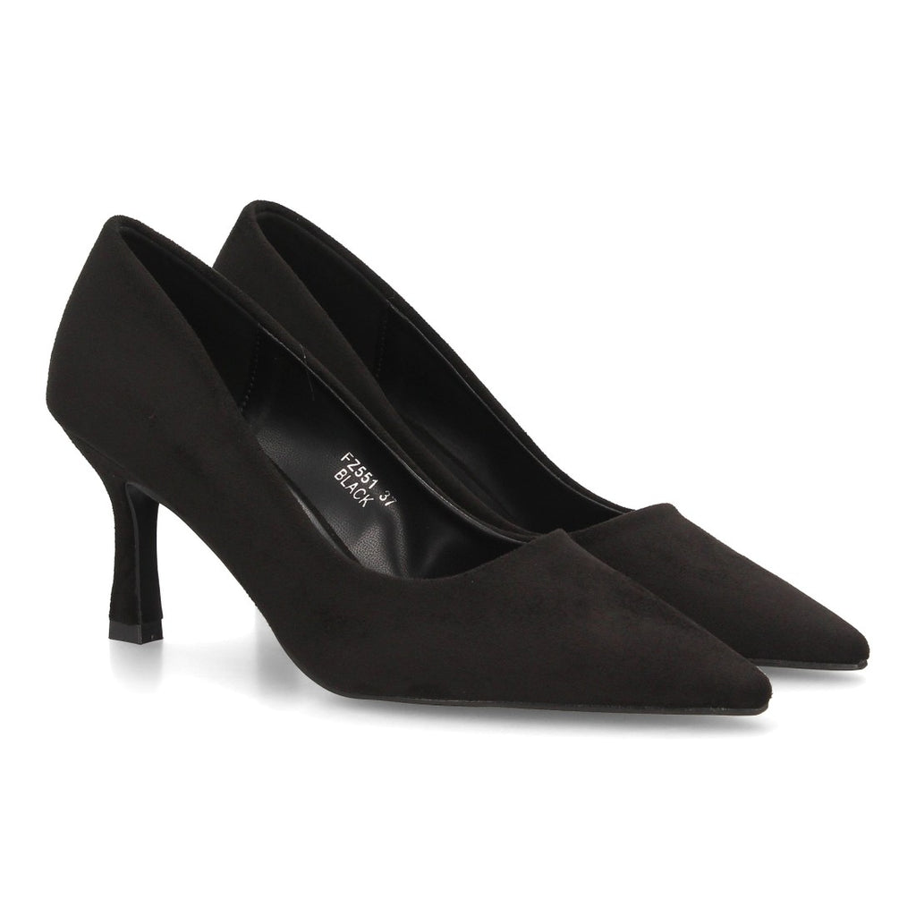Zapatos De Salón Con Tacón Fino, Punta Afilada Y Adorno Metálico Con Suela De Gel Color Negro en vista principal para mujer