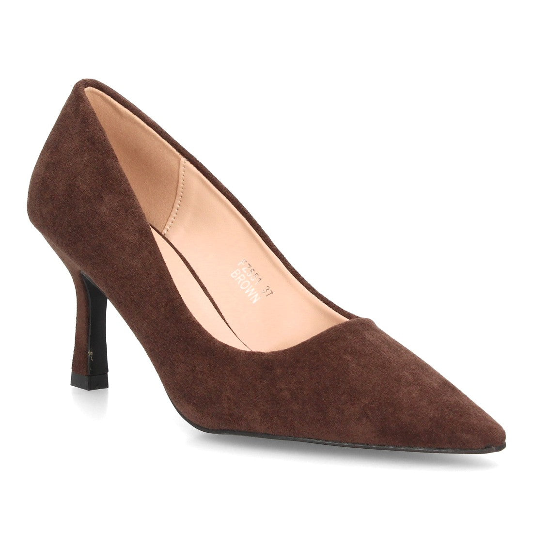 Zapatos De Salón Con Tacón Fino, Punta Afilada Y Adorno Metálico Con Suela De Gel Color Marron en vista principal para mujer
