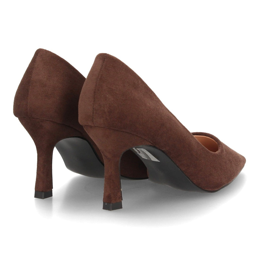 Zapatos De Salón Con Tacón Fino, Punta Afilada Y Adorno Metálico Con Suela De Gel Color Marron en vista principal para mujer
