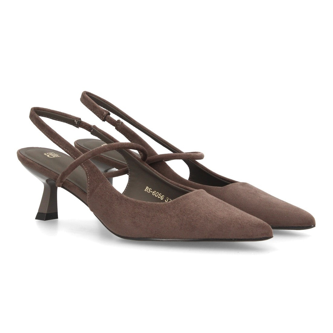 Zapatos De Salón Con Tacón Fino, Punta Afilada Y Adorno Metálico Con Suela De Gel Color Gris en vista principal para mujer