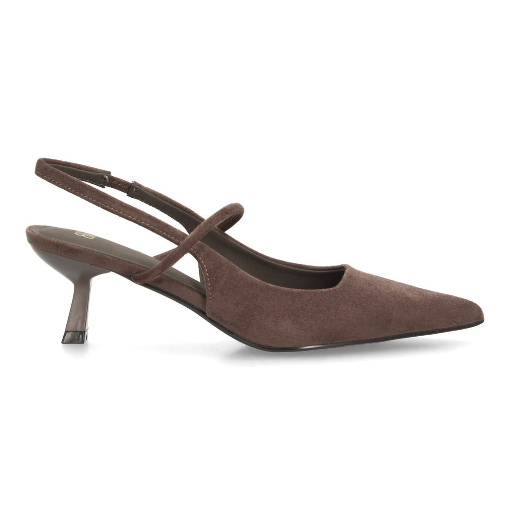 Zapatos De Salón Con Tacón Fino, Punta Afilada Y Adorno Metálico Con Suela De Gel Color Gris en vista principal para mujer