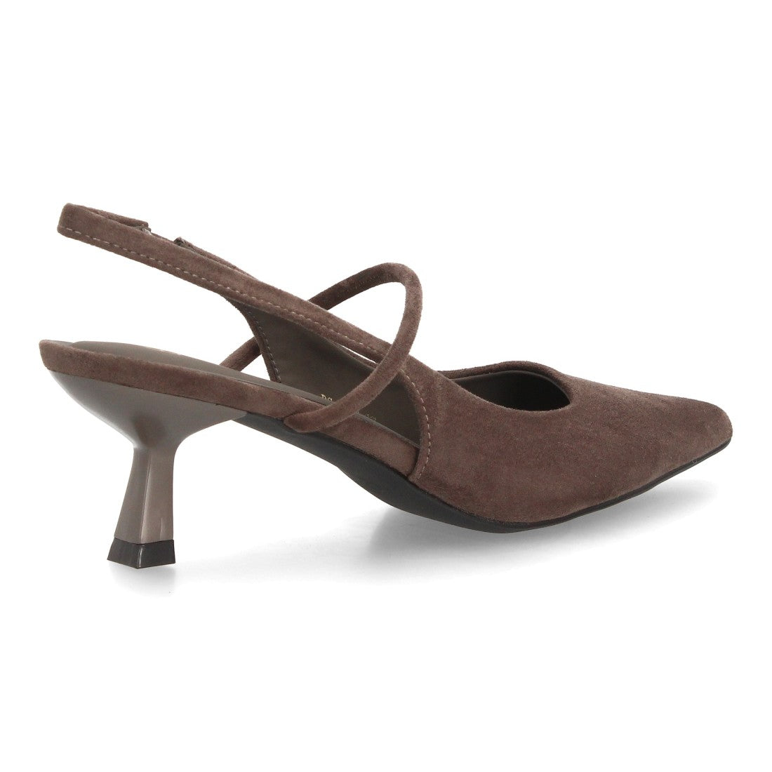 Zapatos De Salón Con Tacón Fino, Punta Afilada Y Adorno Metálico Con Suela De Gel Color Gris en vista principal para mujer