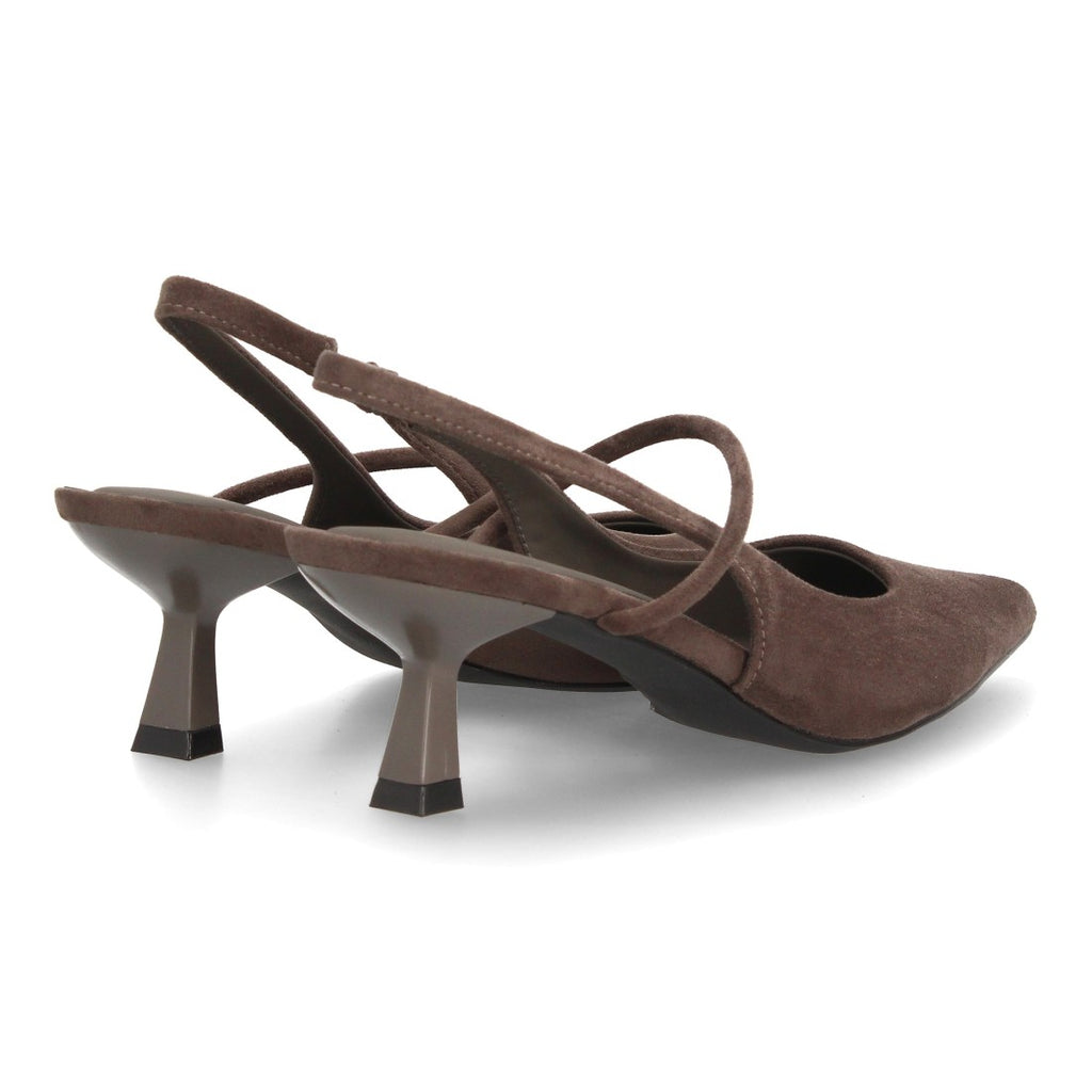 Zapatos De Salón Con Tacón Fino, Punta Afilada Y Adorno Metálico Con Suela De Gel Color Gris en vista principal para mujer