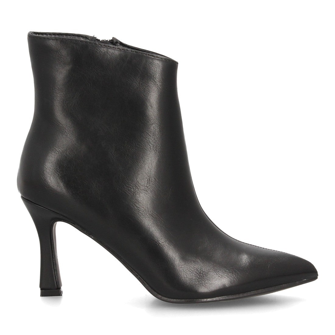 Botines Elegantes De Tacón Ancho Y Acabado Suave Para Mujer Color Negro en vista principal para mujer